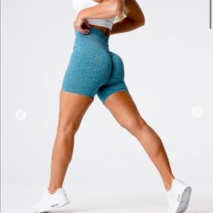 Nvgtn teal scrunch seamless shorts